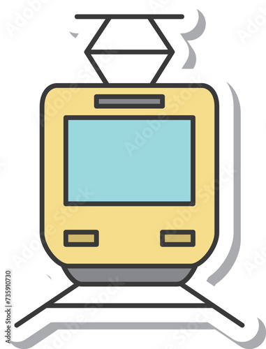 ステッカー駅関連アイコンイラスト　電車