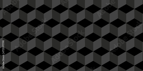 Abstract black and gray style minimal blank cubic. Geometric pattern illustration mosaic, square and triangle wallpaper.	