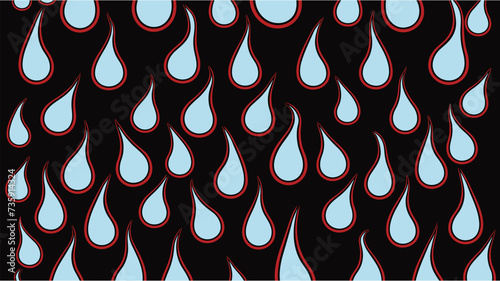 Cute doodle modern isolated pop art elements. Vector illustration. Water and bad weather theme. Rain water drops Seamless vector EPS 10 pattern.