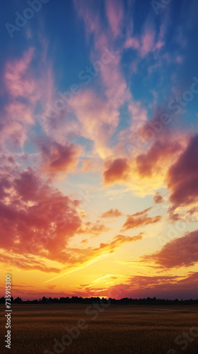 Beautiful sunset sky background