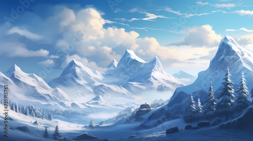 Snowy winter mountain  © 1by1step