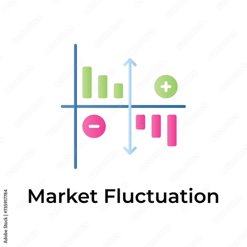 Get this beautiful and unique icon of market fluctuation, trendy vector of stock exchange trading Get this beautiful and unique icon of market fluctuation, trendy vector of stock exchange trading