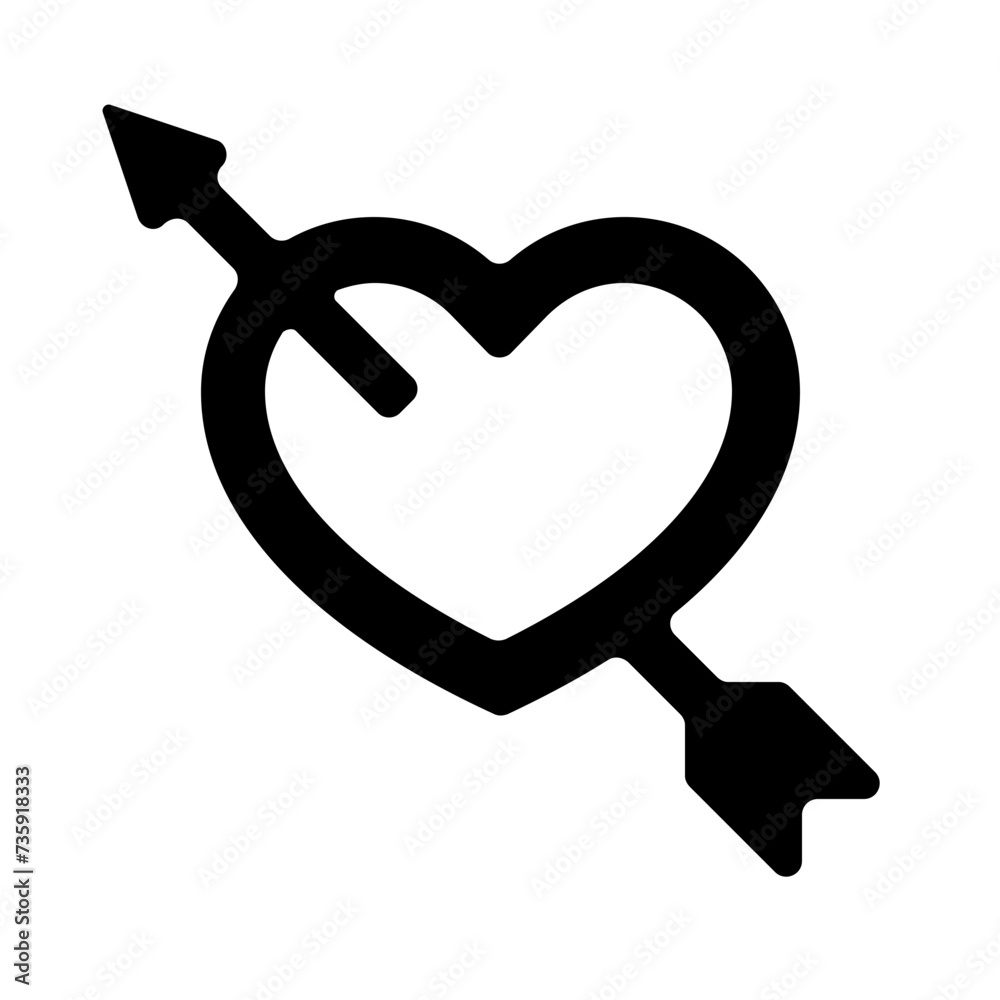 Heart Cupid Shot Love Outline Icon Heart Cupid Shot Love Outline Icon