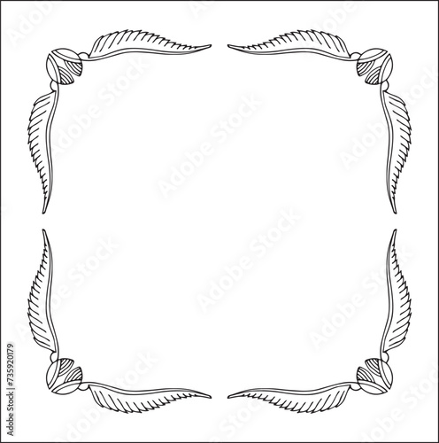 Принти на полотні Elegant black and white monochrome ornamental border for greeting cards, banners, invitations