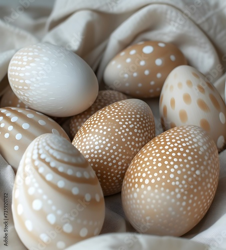 Aesthetic Simple Beige and White Easter Eggs