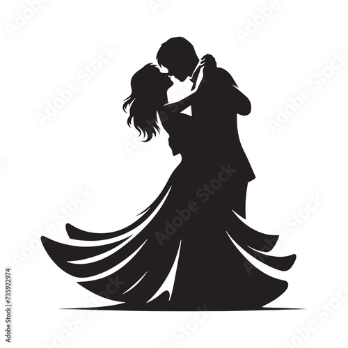 Minimalist Couple Silhouettes Capturing Embarrassing yet Endearing Encounters- Vector embarrassing couple silhouette.
