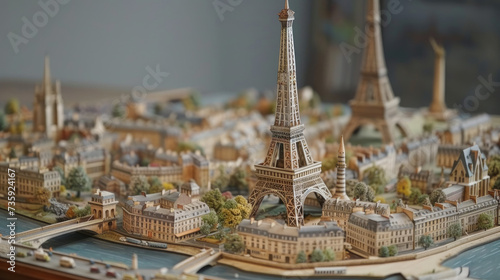 Parisian Dreamscape  Miniature Eiffel Tower Art Print
