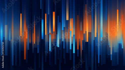 Colorful blue orange geometric stripes