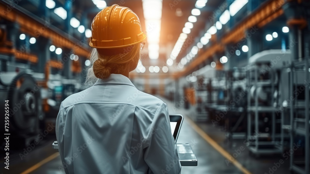 Digital manufacturing operation, Engineer manager monitors and controls robot arm automation in smart factories in real time monitoring system software, welding robots. Generative AI. Digital manufacturing operation, Engineer manager monitors and controls robot arm automation in smart factories in real time monitoring system software, welding robots. Generative AI.