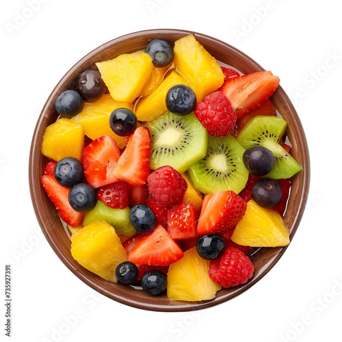 fruit salad isolated on white or transparent background