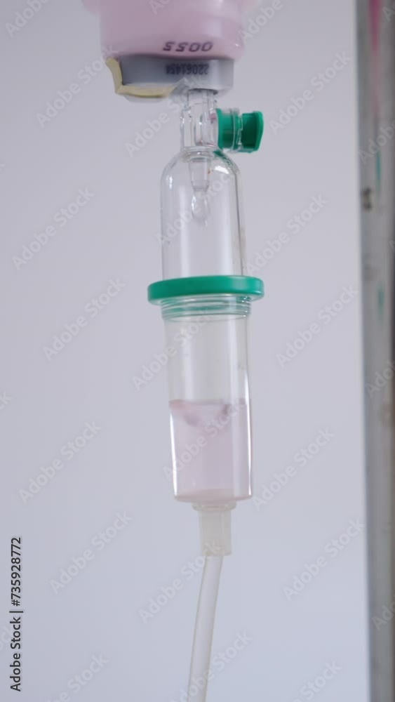 View of a serum dropper for a serotherapy treatment in a clinic View of a serum dropper for a serotherapy treatment in a clinic