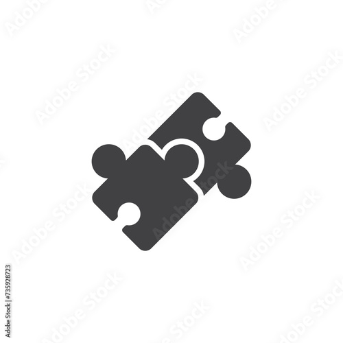 Connected puzzle pieces vector icon