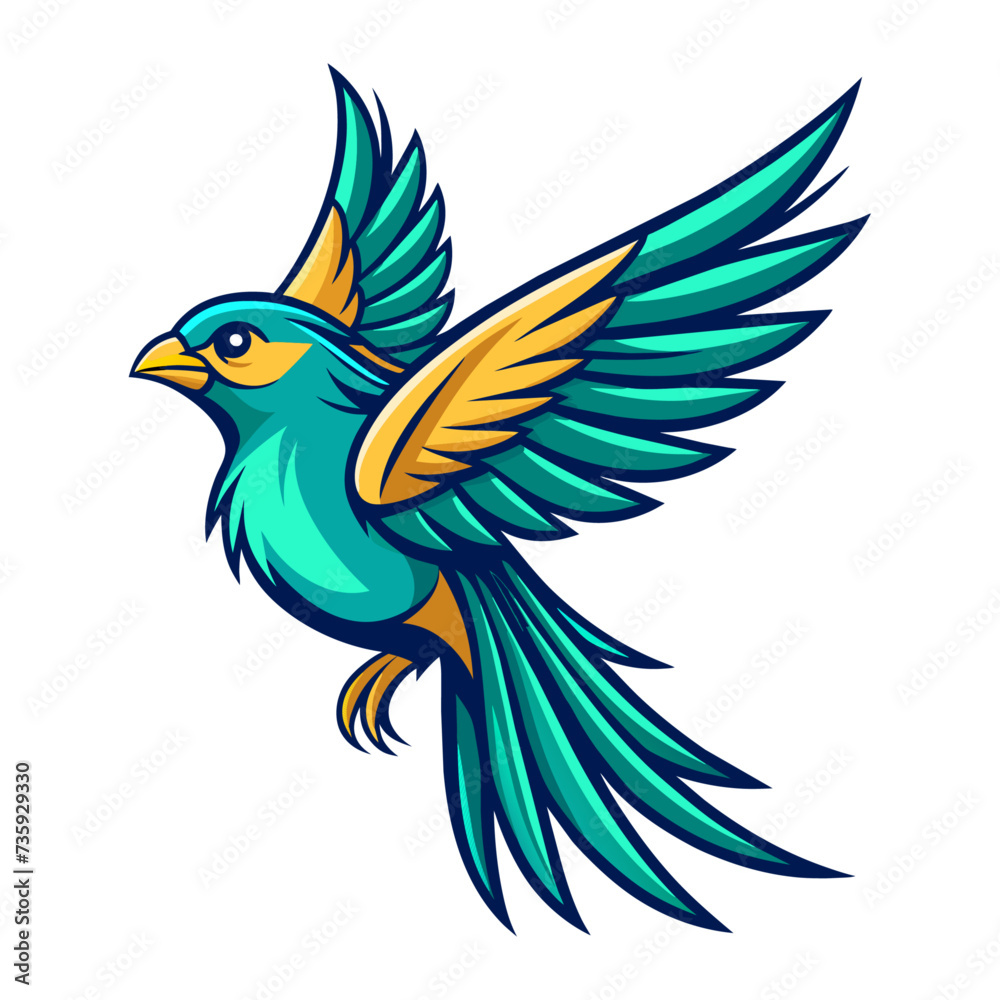 Fototapeta premium illustration of a bird, Vector illustration of flying bird. Flying bird logo. Fly on the wings of a bird.