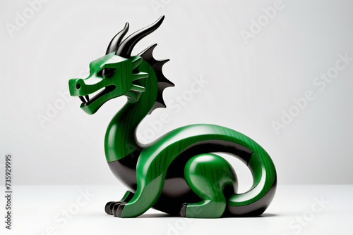 Abstract Wooden Dragon figu...
