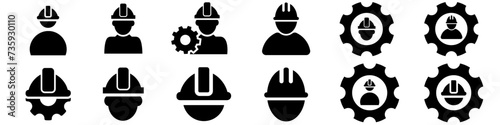 Foreman icon vector set. Builder illustration sign collection. Engineer symbol. Worker logo.
