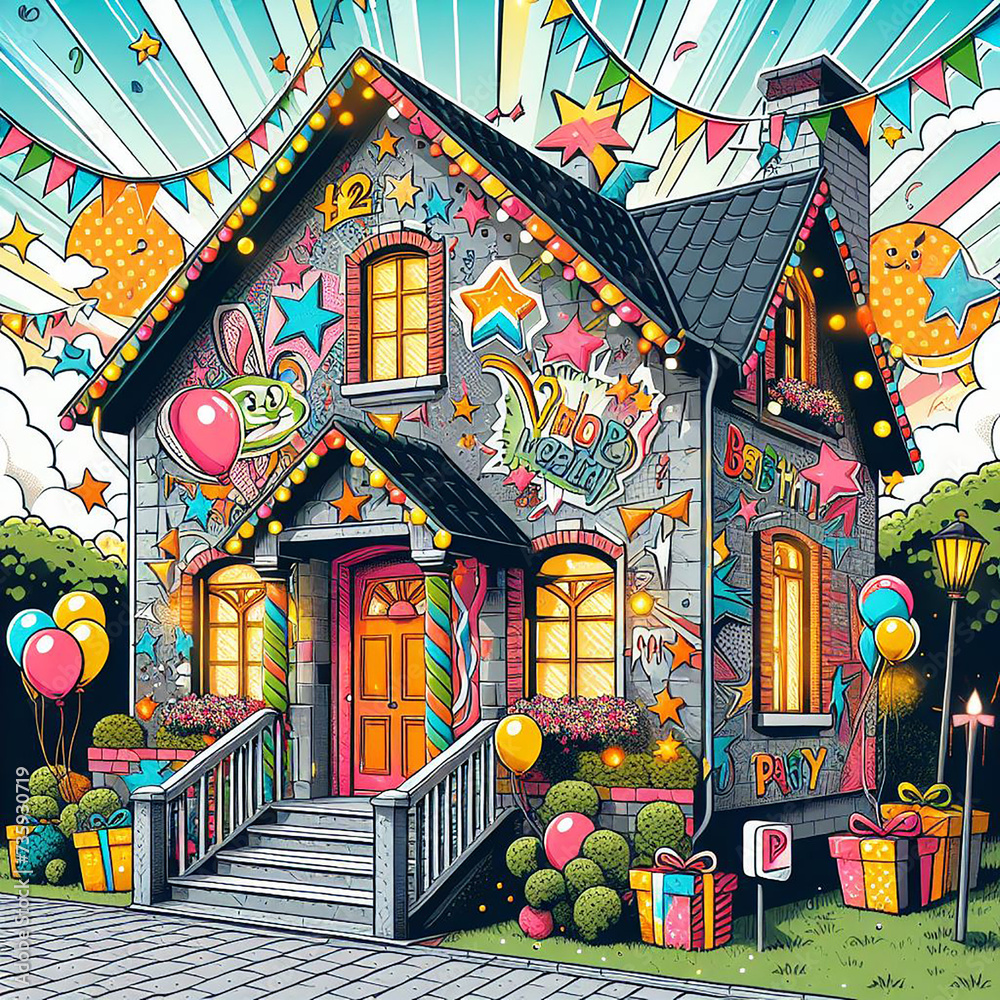 A House Transformed: Colorful Birthday Decorations Create Festive Cheer