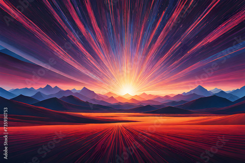 Colorful Landscape Abstract Background 