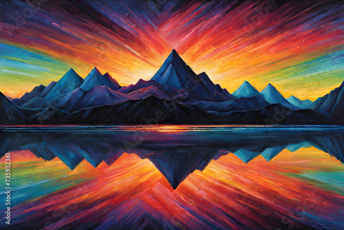 Colorful Landscape Abstract Background 