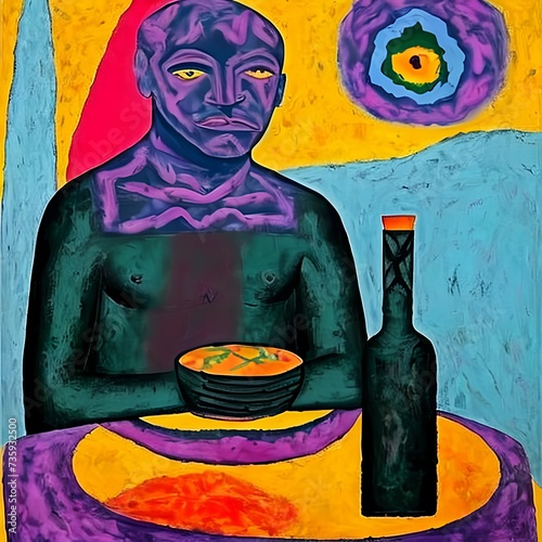 Man sitting at a table with...