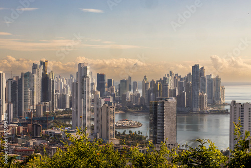 View of Panama skyscrapers from the mountain