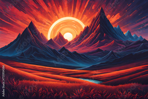 Colorful Landscape Abstract Background 