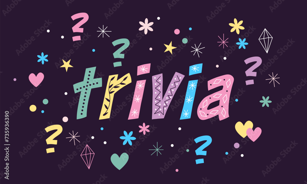 Trivia night announcement poster design web banner background vector illustration. Pub quiz held in a pub or bar, night club. Modern pub team game. Questions game Trivia night announcement poster design web banner background vector illustration. Pub quiz held in a pub or bar, night club. Modern pub team game. Questions game
