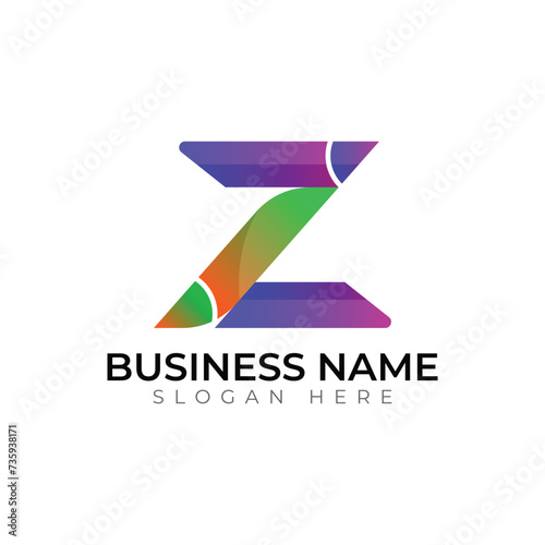 z letter abstract gradient vector logo design