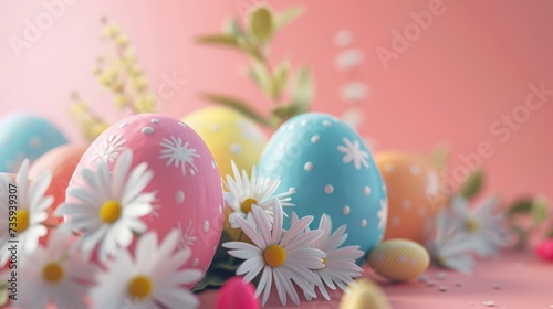 Easter Egg Delights: Colorful Shells with Flower Details