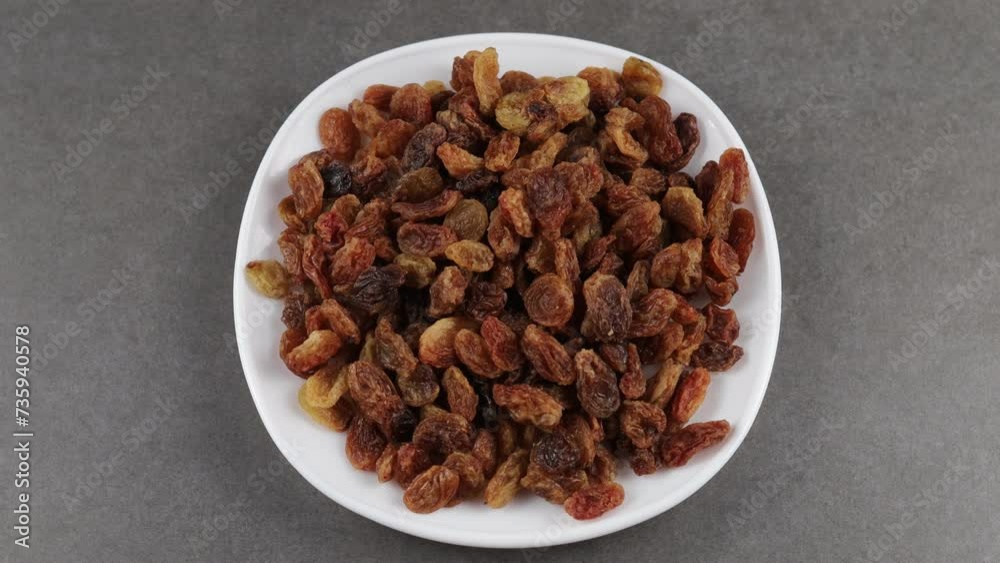 Assorted Raisins in White Bowl Assorted Raisins in White Bowl