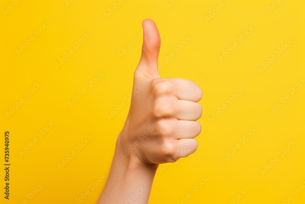 a hand giving a thumbs up - obrazy, fototapety, plakaty 