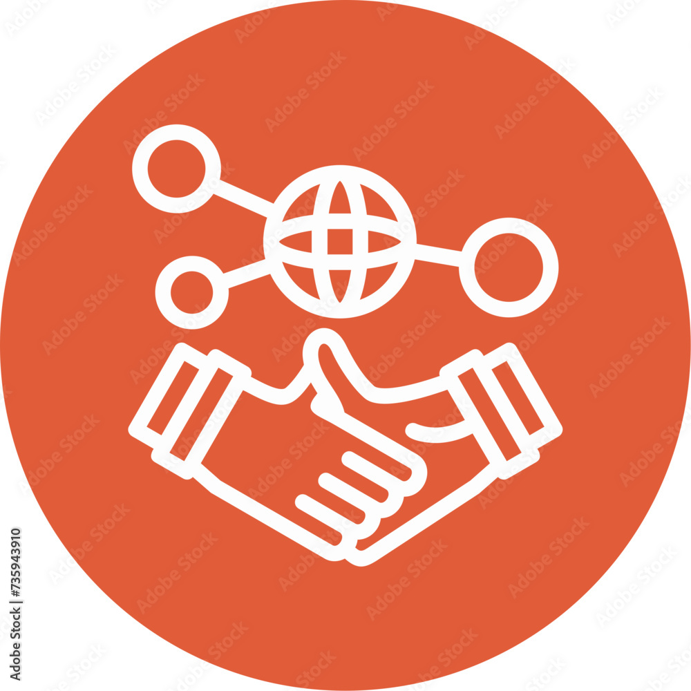 Hand holding a handshake for networking Icon Hand holding a handshake for networking Icon