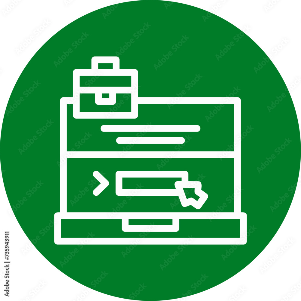 Laptop with a Apply Here button Icon Laptop with a Apply Here button Icon