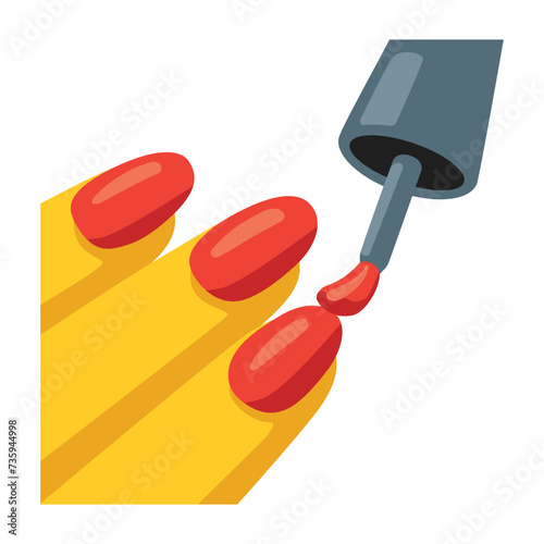 Nail polish vector icon. Isolated finger nail manicure sign design.
