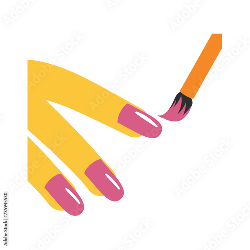 Nail polish vector icon. Isolated finger nail manicure sign design.