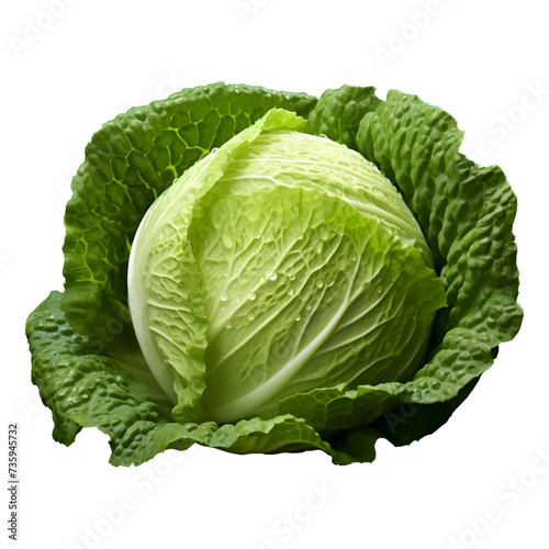 Vector cabbage, fresh color cabbages isolated on white background