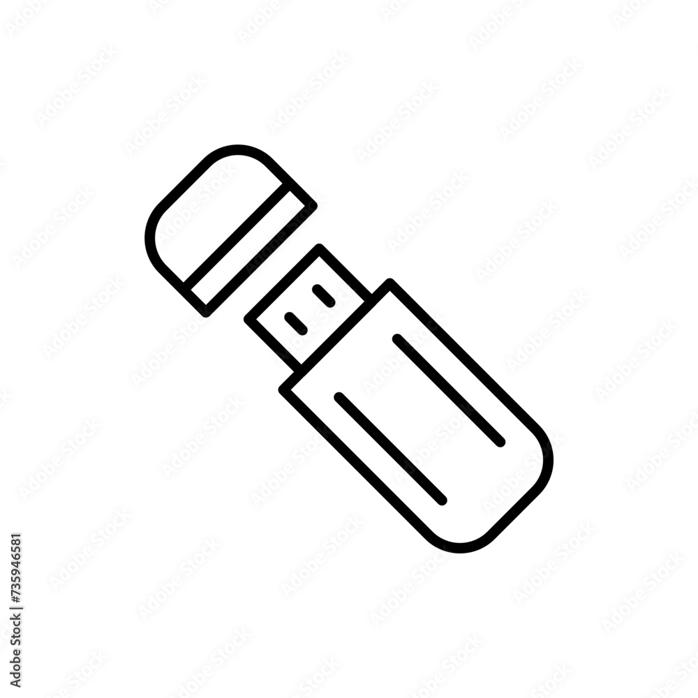 Flash drive outline icons, minimalist vector illustration ,simple transparent graphic element .Isolated on white background Flash drive outline icons, minimalist vector illustration ,simple transparent graphic element .Isolated on white background