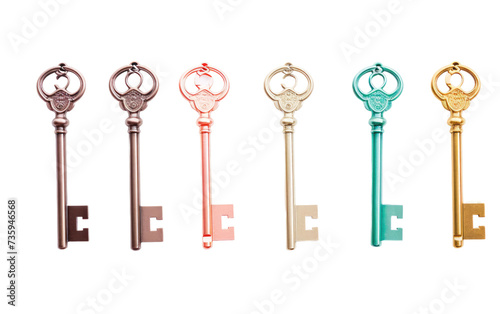 Row of Keys. A photo showcasing a straight line of keys.
