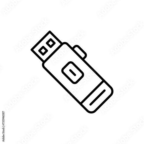 Flash drive outline icons, minimalist vector illustration ,simple transparent graphic element .Isolated on white background