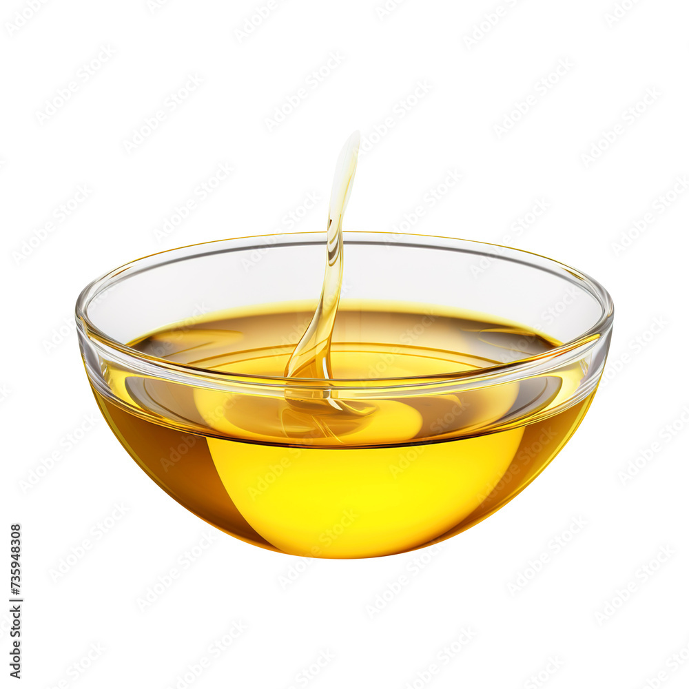 Oil in Bowl with white background 