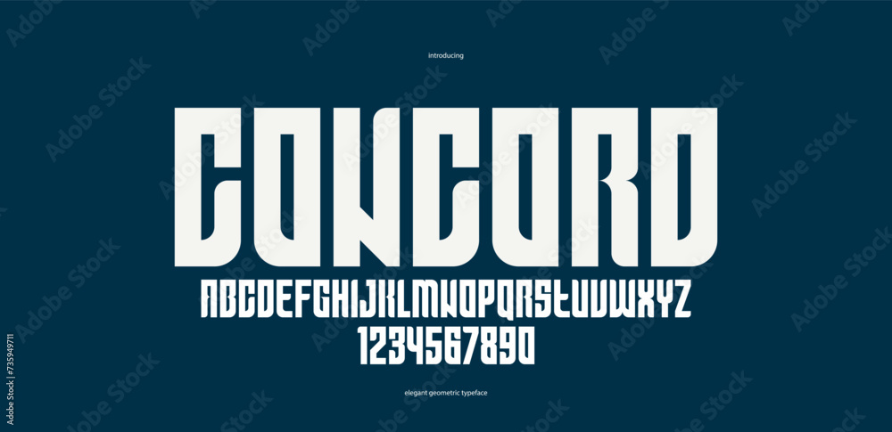 Bold simple sans serif elegant display font for logos headers or slogans, vector thick and beautiful geometric typeface, uppercase letters alphabet with numbers, poster and advertising. Bold simple sans serif elegant display font for logos headers or slogans, vector thick and beautiful geometric typeface, uppercase letters alphabet with numbers, poster and advertising.