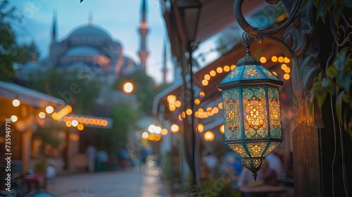 Traditional Ramadan lanterns hanging on a street in Istanbul, Turkey during the holy month of fasting and celebration © Ameer