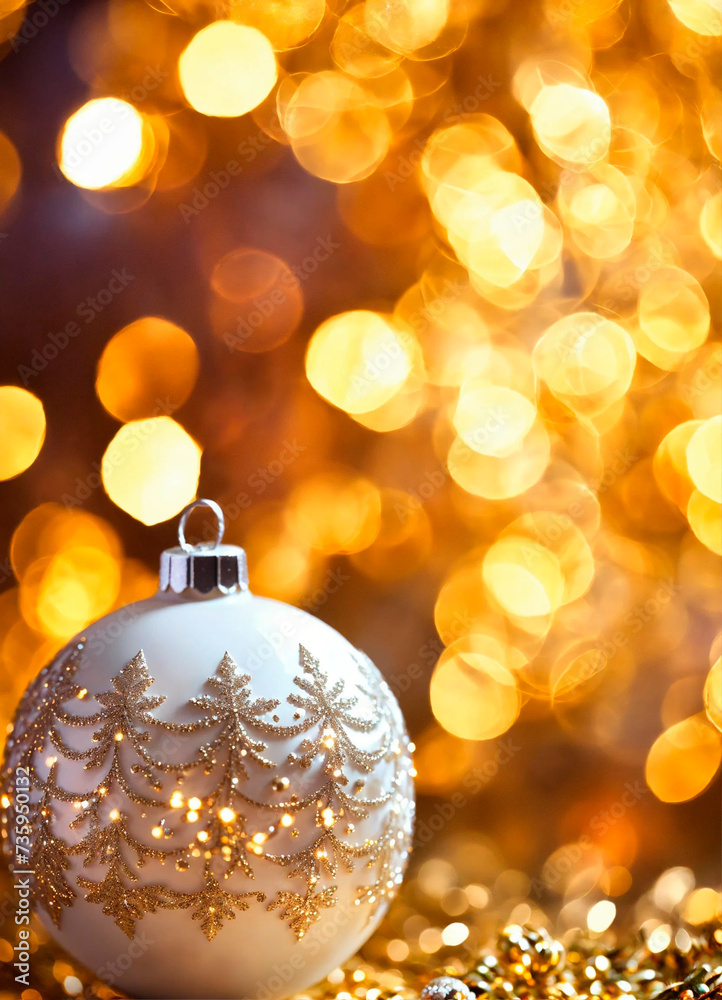 beautiful christmas shiny decor. Selective focus.