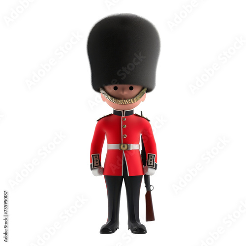 3D character British soldier London icons photo