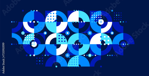 Trendy geometric vector motif over dark background, abstract geometry modular tiling composition, wallpaper 70s retro wallpaper, rhythmic dotted graphic design forms.