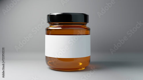 Jar of organic honey with blank label
