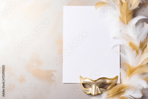 carnival mask with blank paper for your text © Ирина Курмаева
