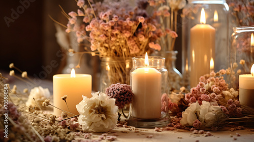 Home decor with dried flowers