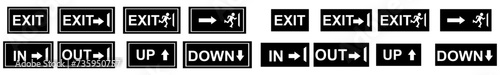 Exit emergency sign with human figure photo