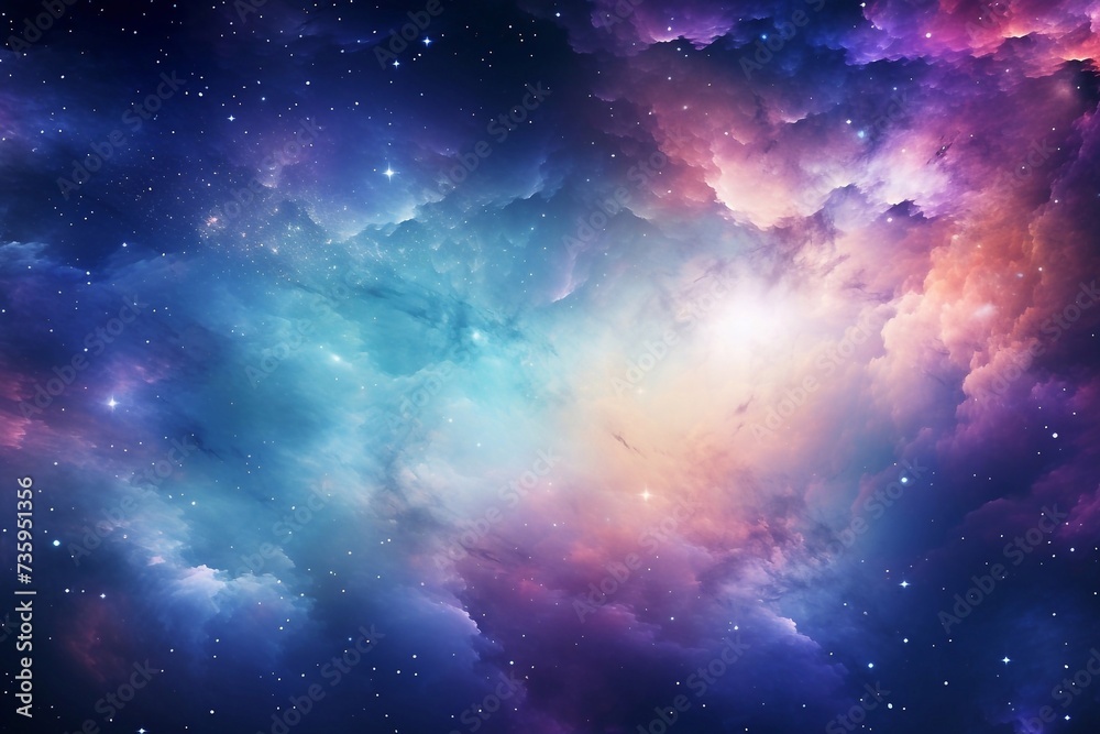 Naklejka premium Charming and beautiful, colorful Nebula in Space Background. Vector illustration