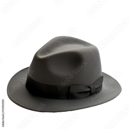 classic gray hat, isolated on transparent background